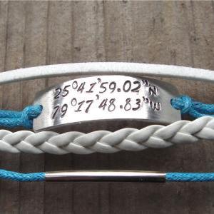 Latitude Longitude Bracelet, Customized..